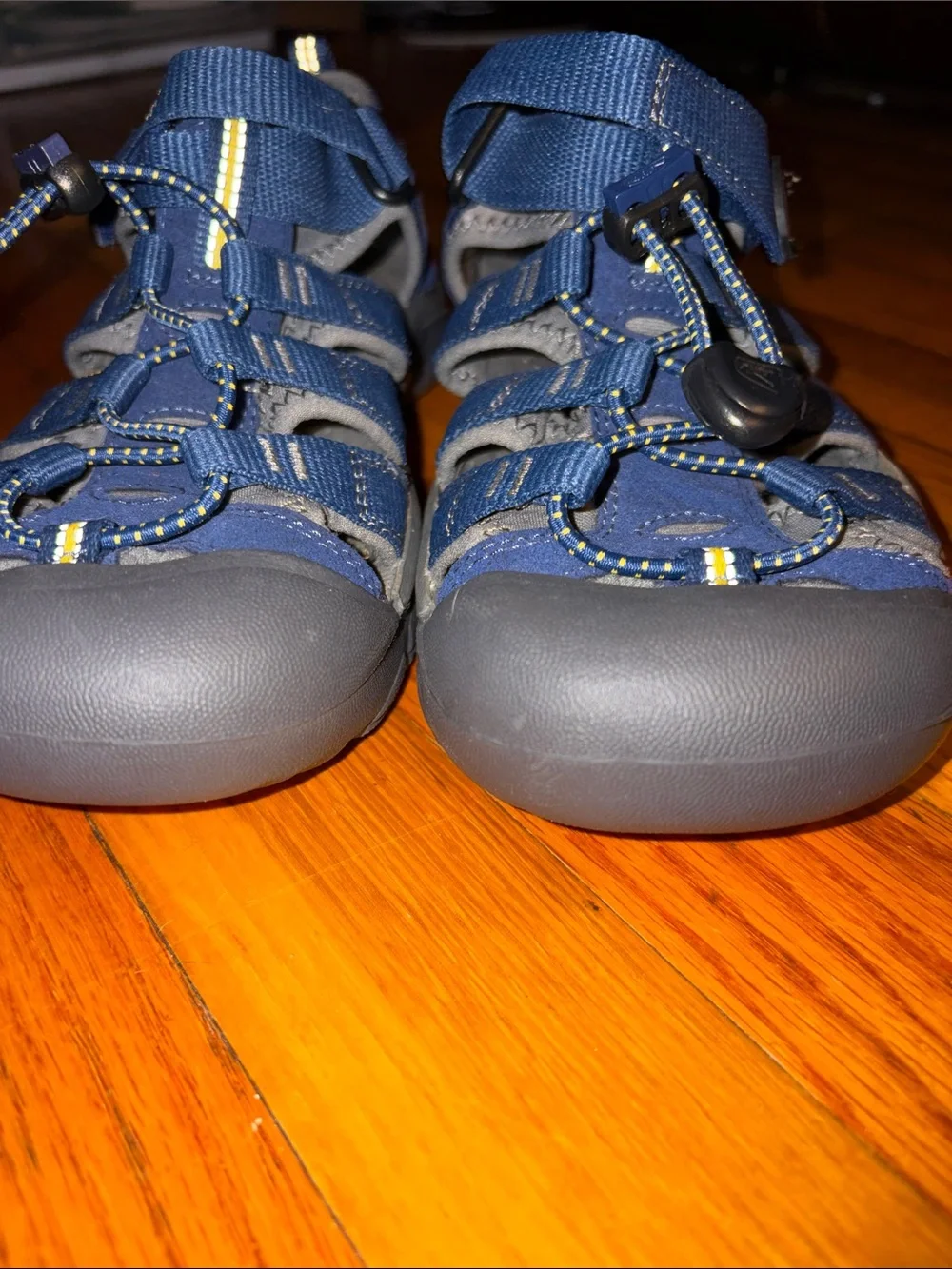 Keen Kids Navy Blue Water Shoes with Yellow Accent